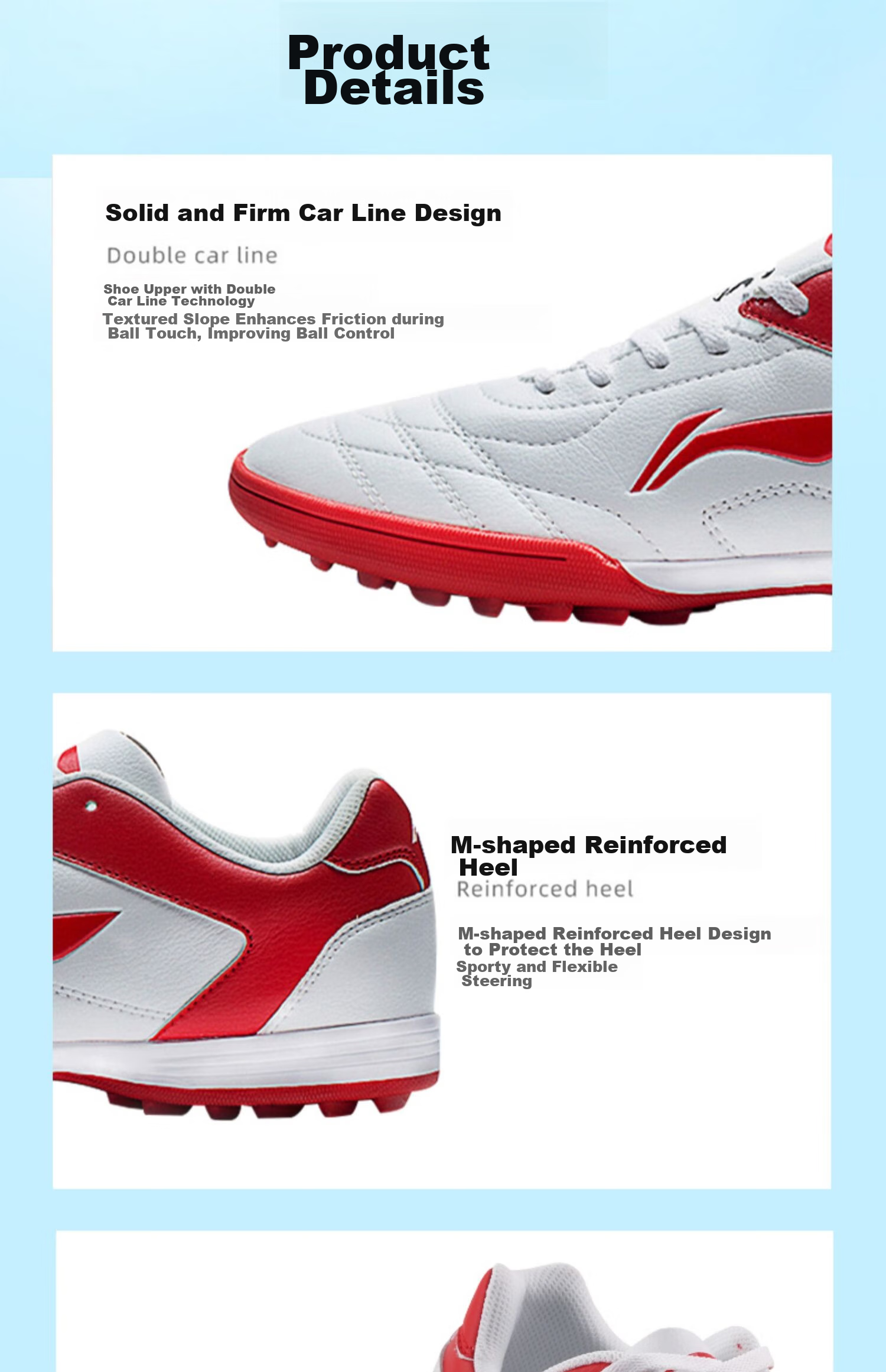 Li-Ning Soccer Shoes, TF Turf Cleats, for Men, Women, Adults, Children, Teenagers, Professional Training Shoes, Middle School Entrance Exam, Summer Breathable Cleats 15