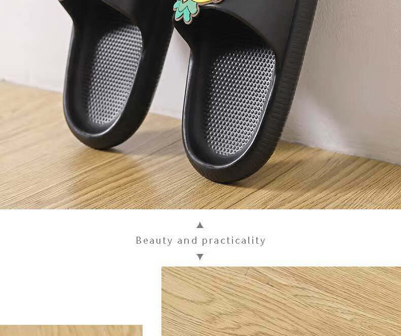 Huameijianbu Cartoon Dog Parent-Child Style Bathroom Indoor And Outdoor Wear Soft Elastic Slippers Men's Model HM901817 Dark Gray Size 44-45 13