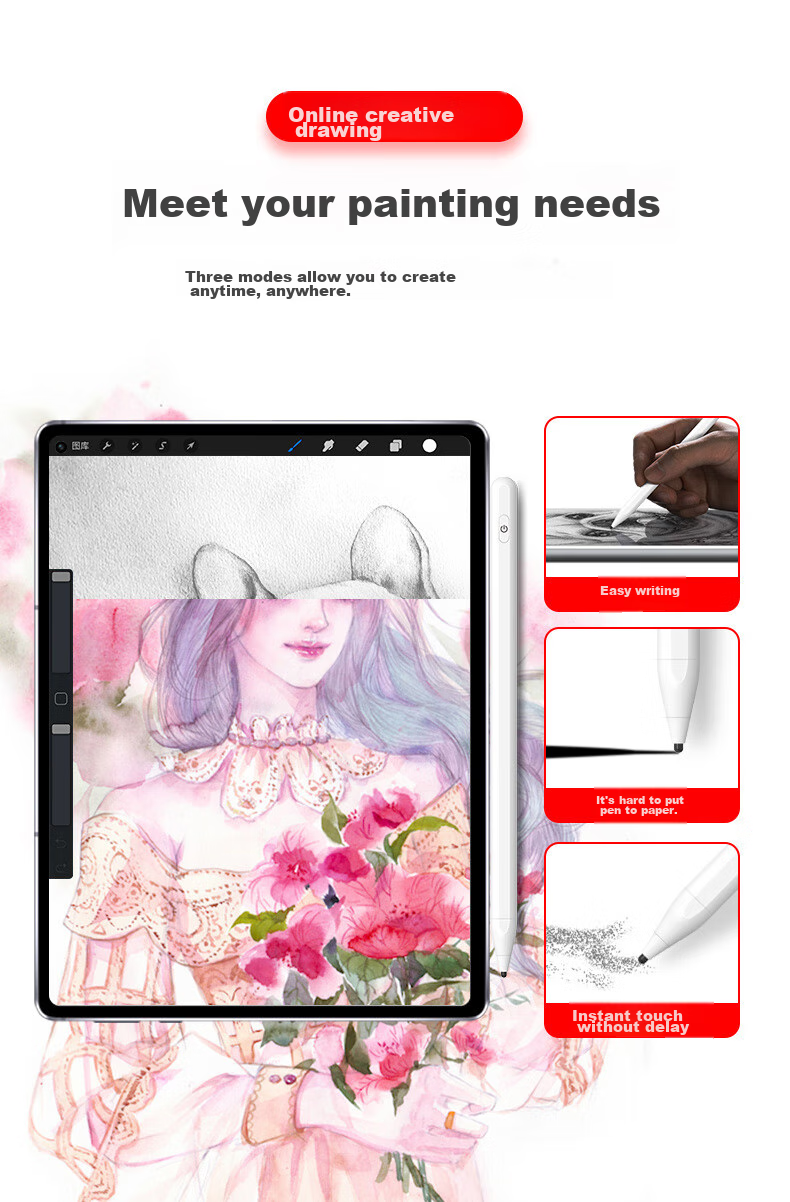 Bkayp Stylus Pen Compatible with Huawei, Suitable for Huawei Handwriting Capacitive Stylus Pencil, Touchscreen Pen for Mobile Phones, Tablets, MatePad11/M6 Honor/iPad Xiaomi/Android 7