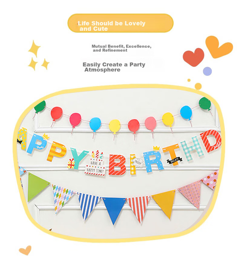 Duomeiyi Birthday Scene Decoration, Boys And Girls Birthday Balloons, Children's Decorations, First Birthday Props, Colorful Streamers, 3-Pack 5