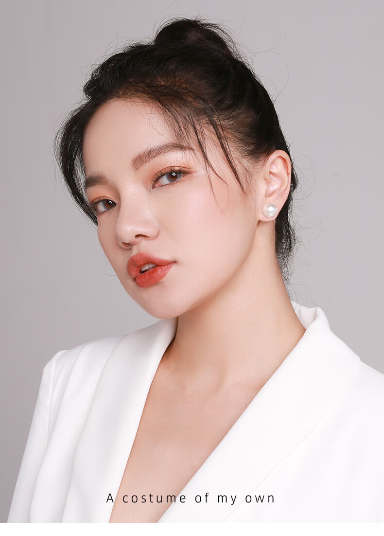 Qlady Pearl-Like Silver Stud Earrings for Women, Elegant And High-End Feel, New 2024 Silver Needle Ear Jewelry, Birthday Gift 1