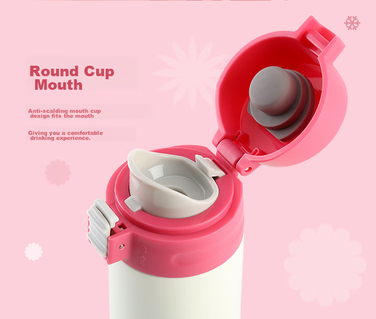 LOCK&LOCK Insulated Cup, Hello BeBe Children's Water Bottle, Student Cup, Portable Water Jug, 390ml (Pink), HBB339PIK 4