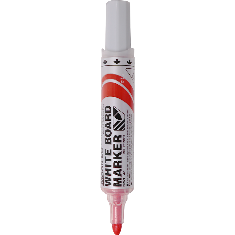 Pentel Whiteboard Marker, 2mm Straight Liquid Thick Round Tip, Erasable Marker, Imported MWL5M Red