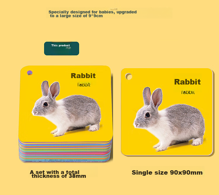 Dipuer Colorful Cards for Baby's Early Education, 3-6 Months Cognitive Cards, Picture Recognition Cards, Animal Cards, Object Recognition Cards 8