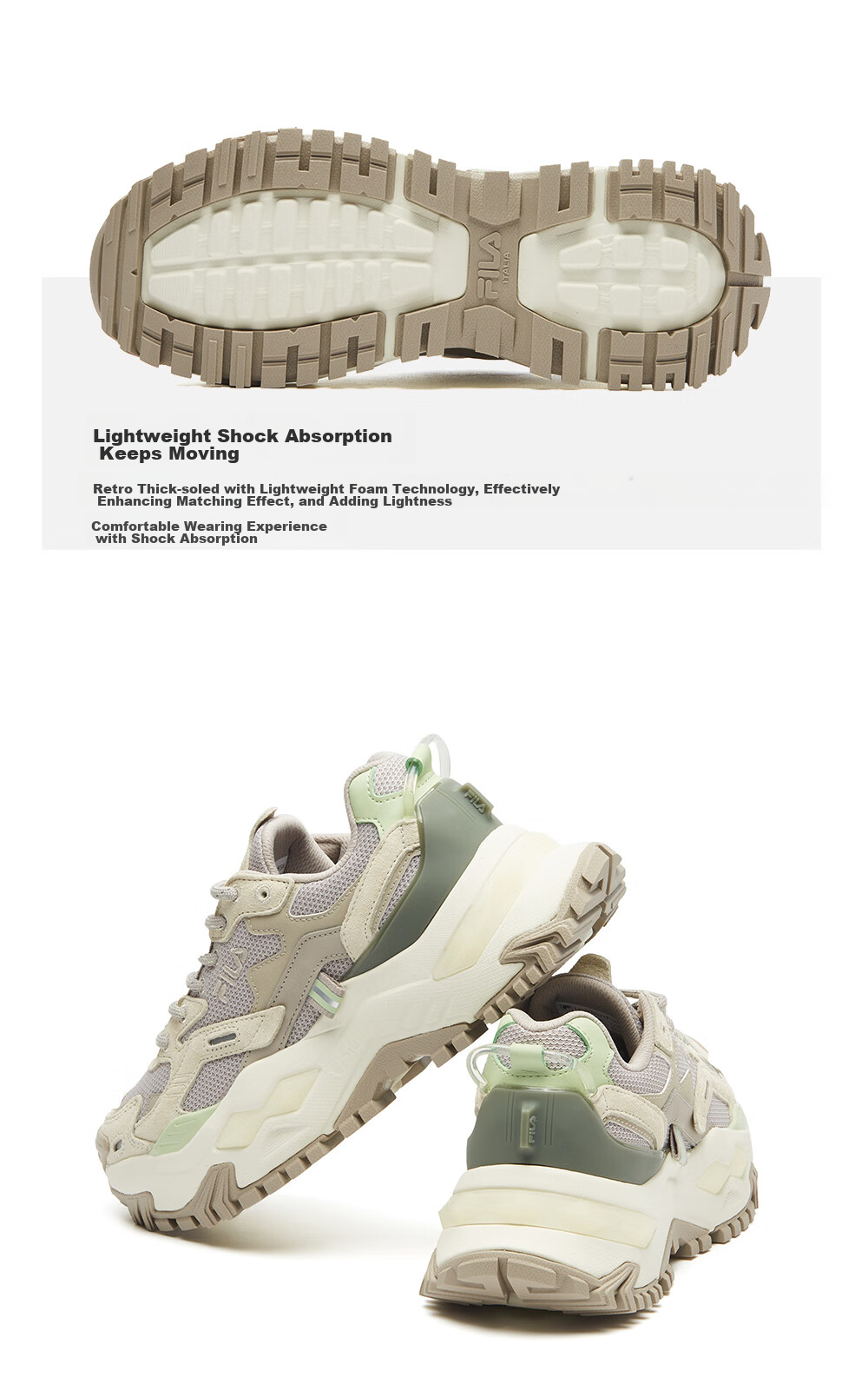 FILA FUSION Trendy Brand BIANCO Women's Shoes, Fashionable Sports Sneakers, Versatile Casual Footwear 24