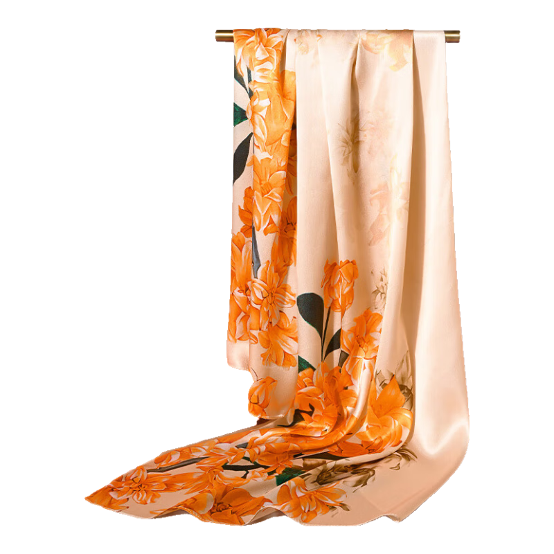 Hangsilu Silk Scarf for Women, Chinese Style Mulberry Silk Shawl Wrap, Elegant Practical Birthday Gift for Wife Or Mother