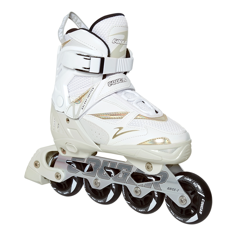 COUGAR Adult Adjustable Casual Roller Skates for Street Skating And Ice Skating, White XL Size [Suitable for Primary And Secondary School Roller Skating Classes]