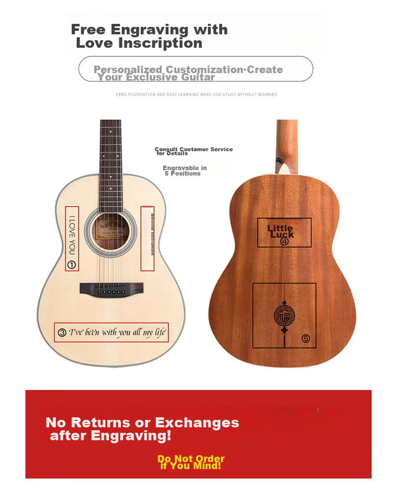 Minsine 38-Inch Natural Wood Color Matte Travel Guitar for Students, Beginners, Folk Guitar, Small Guitar for Men And Wome 13
