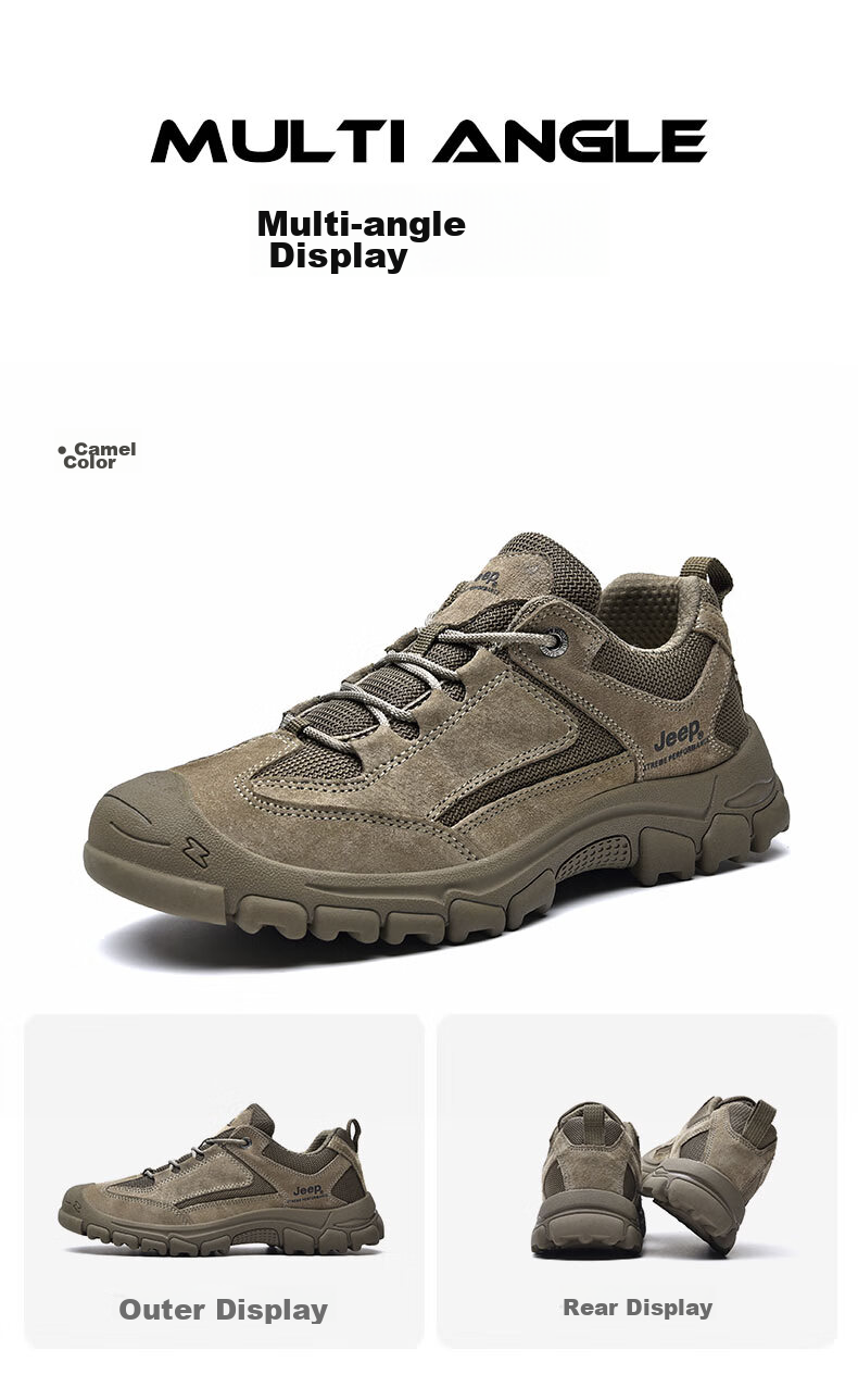 JEEP Hiking Shoes for Men, Outdoor Non-Slip Wear-Resistant Training Shoes, Sports Running Shoes, Men's Off-Road Mountaineering Boots 1260 25