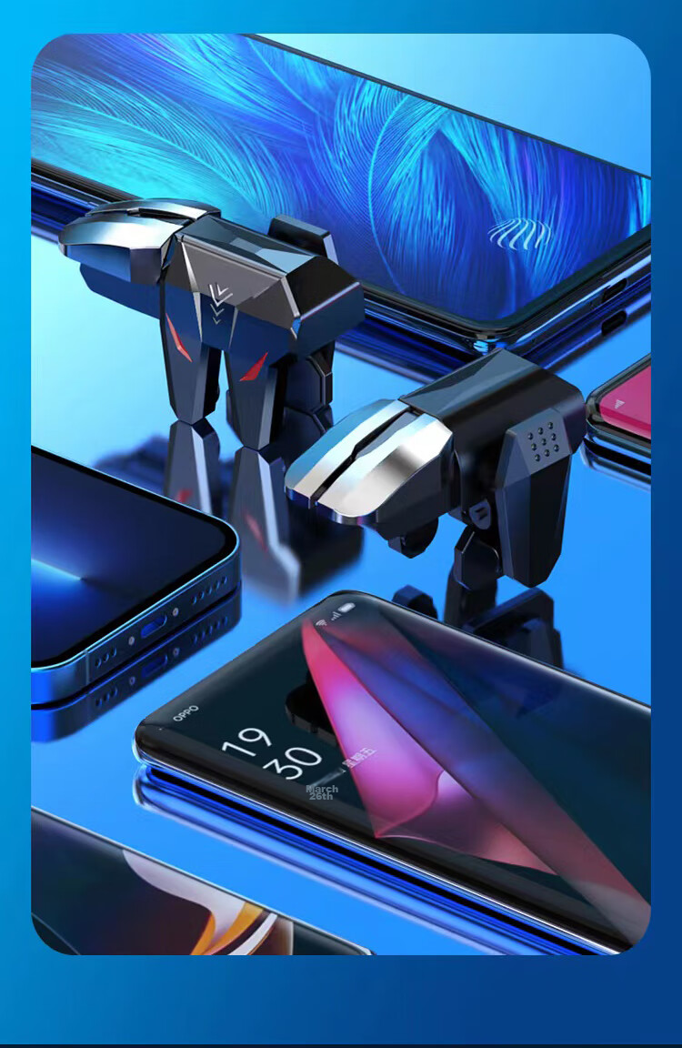 KOVOL PUBG Gadget Six-Finger Mobile Game Physical Mechanical Button Assistant Non-Automatic Gun Pressing Game Peripheral Continuous Firing Shoulder Button for Apple Android And Peace Elite Delta 14