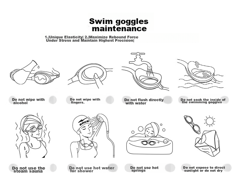ERKE Swimming Goggles, Waterproof And Anti-Fog, for Men And Women, High-Definition Myopia Swimming Goggles, Professional Sports White for Swimming And Diving, -6.00 Diopters 13