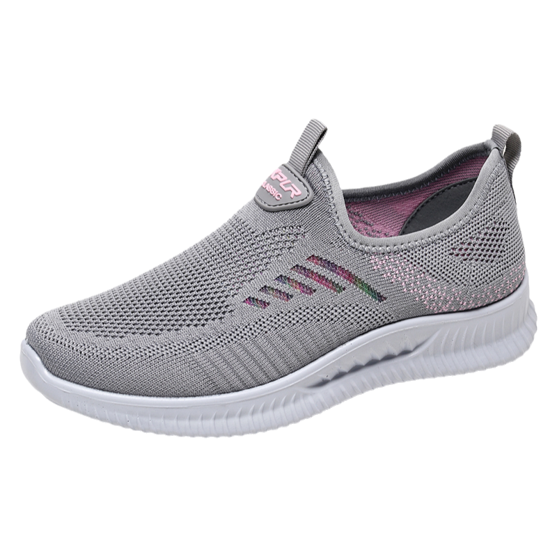 Ankang Spring And Autumn Old Beijing Cloth Shoes Breathable Mom Shoes Slip-On Casual Women's Sneakers AK67807 Gray 39