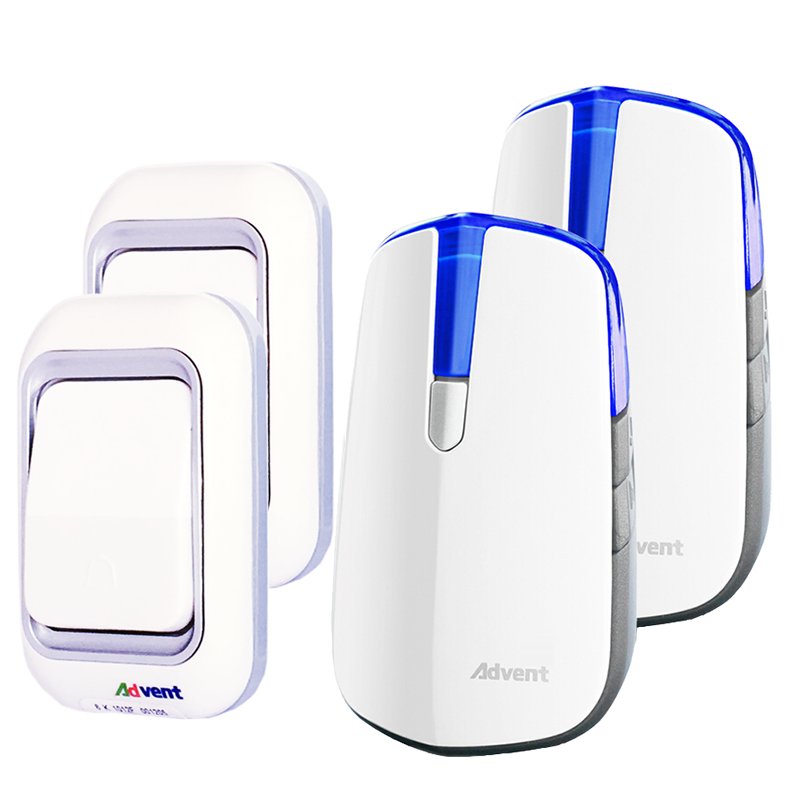 Advent E-581P Night Light Wireless Doorbell for Home Use, Wireless Elderly Call Button, Long-Range Two-Way Doorbell