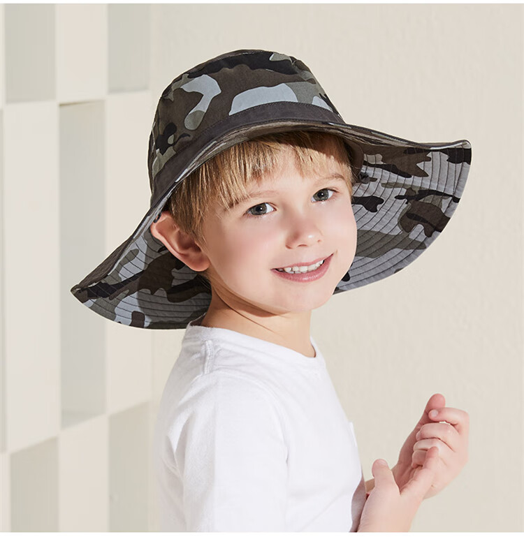 Kenmont Kids Spring Summer Sun Protection Wide Brim Bucket Hat UV Protection Camouflage Boys Hat KM-4885 6
