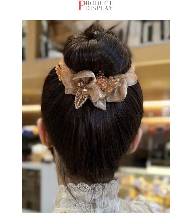 CHIMERA Organza Hair Tie, Back of Head Hair Clip, Hair Flower, Hair Accessory, Hair Barrette, Women's Mid-Autumn Festival Gift 5