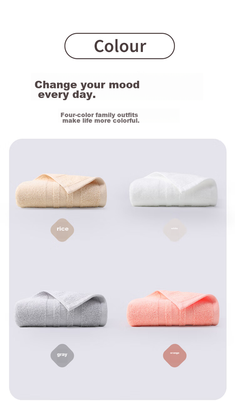 Grace Xinjiang Long-Staple Cotton Class A Antibacterial Towels, Set of 4, Pure Cotton Thickened Soft Face Towels, Absorbent Sports Face Wipes 9