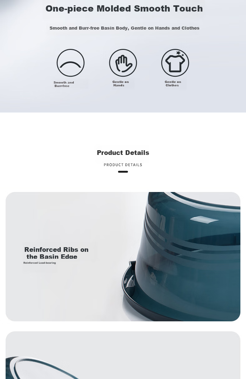 CHAHUA Large Face Basin, 32cm, 1 Piece, Foot Washing Basin, Laundry Basin, Thickened Plastic Basin, Foot Soaking Basin, Vegetable Washing Basi 7