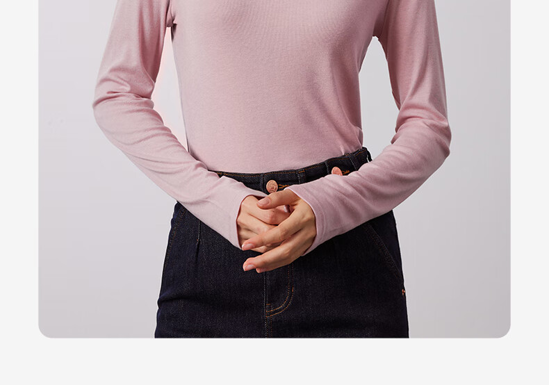 Navigare Women's Turtleneck Slim-Fit Base Layer, High-Elastic Solid Color Long-Sleeve Top 2335084501 41