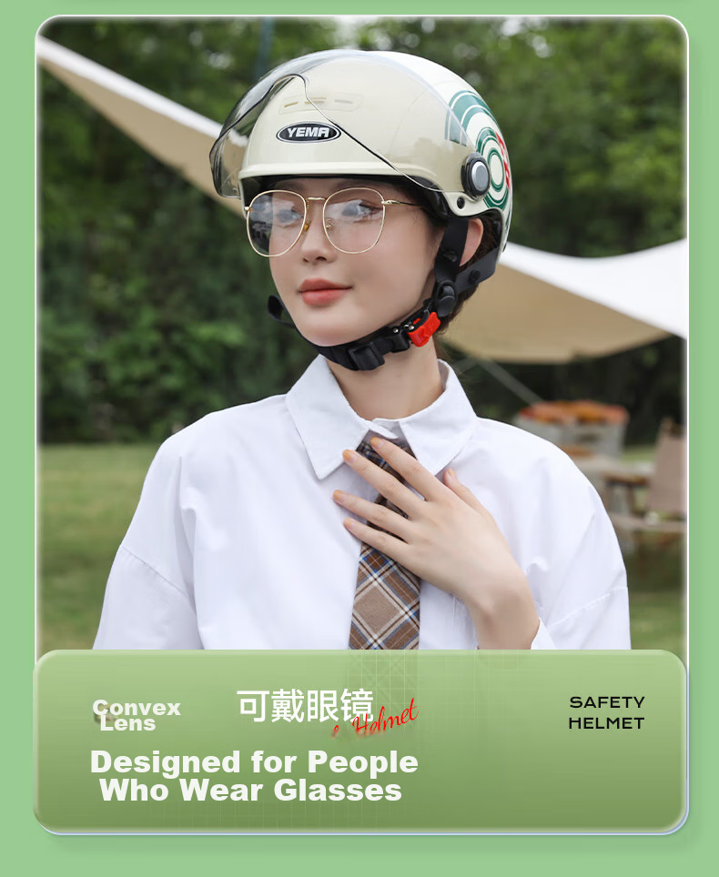 YEMA 3c Certified New National Standard Class A 362S Electric Vehicle Helmet, Women's Summer Sun Protection Motorcycle Safety Helmet, Men's Lightweight Electric Scooter Half Helmet, Cool Gray with Brown Short Visor 5