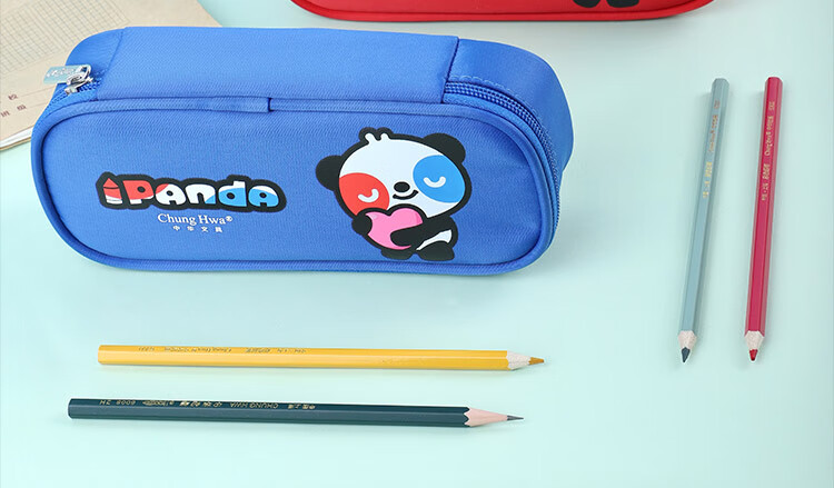 Zhonghua Panda Series Pencil Case, Large Capacity Student Pencil Case/multifunctional Stationery Box/red Single-Layer Pencil Storage Box, Children's Day Gift P2003-3 1