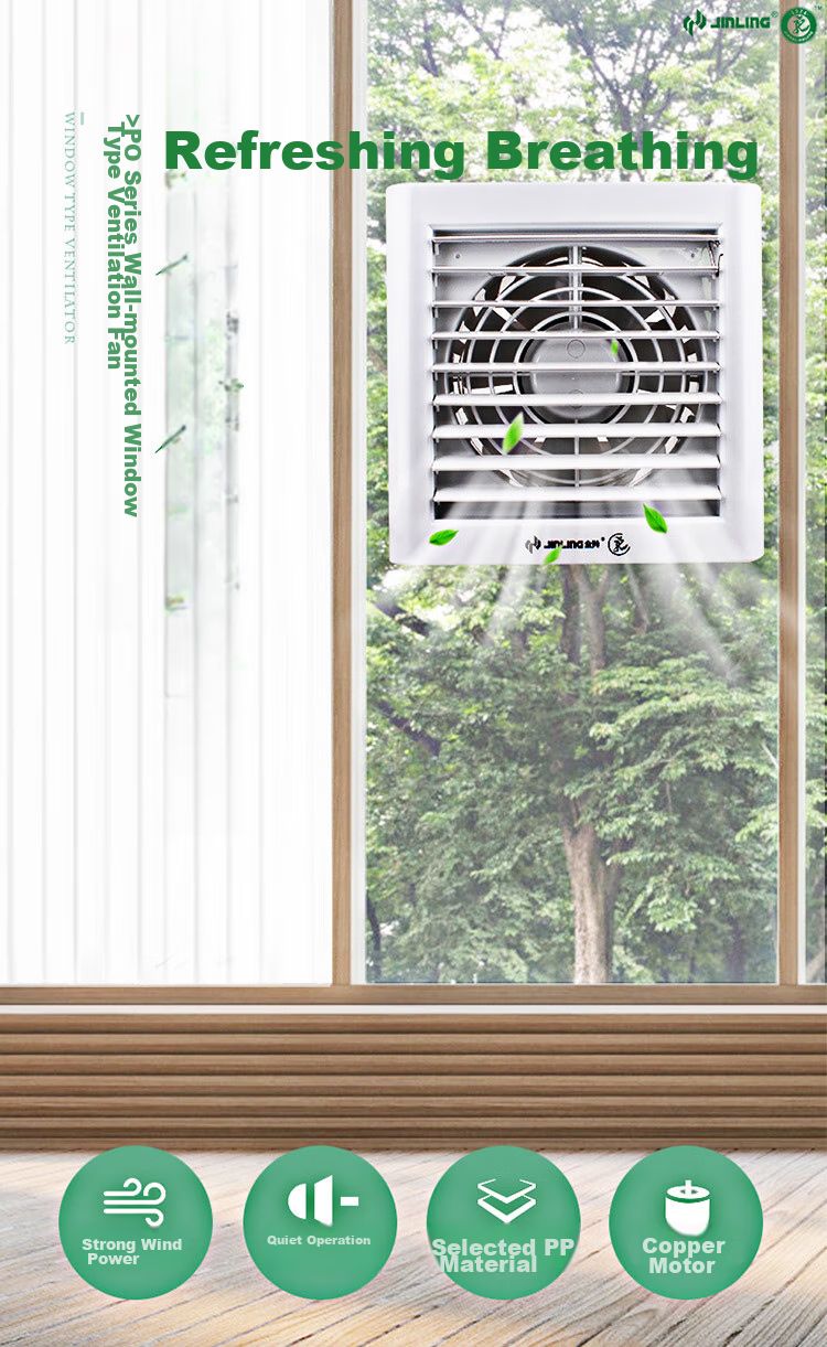 JINLING Window Exhaust Fan, Bathroom Ventilation Fan, Kitchen Exhaust Fan, Electric Louver Window-Style APC15-2 1