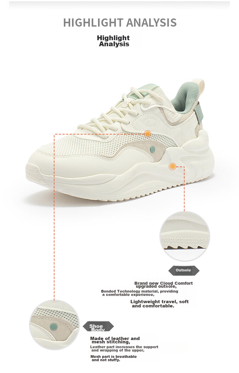 361° Women's Sneakers, Yunshu 3 Spring And Summer Retro Thick-Soled Casual Versatile Commuter Dad Shoes, 682316706-1 112