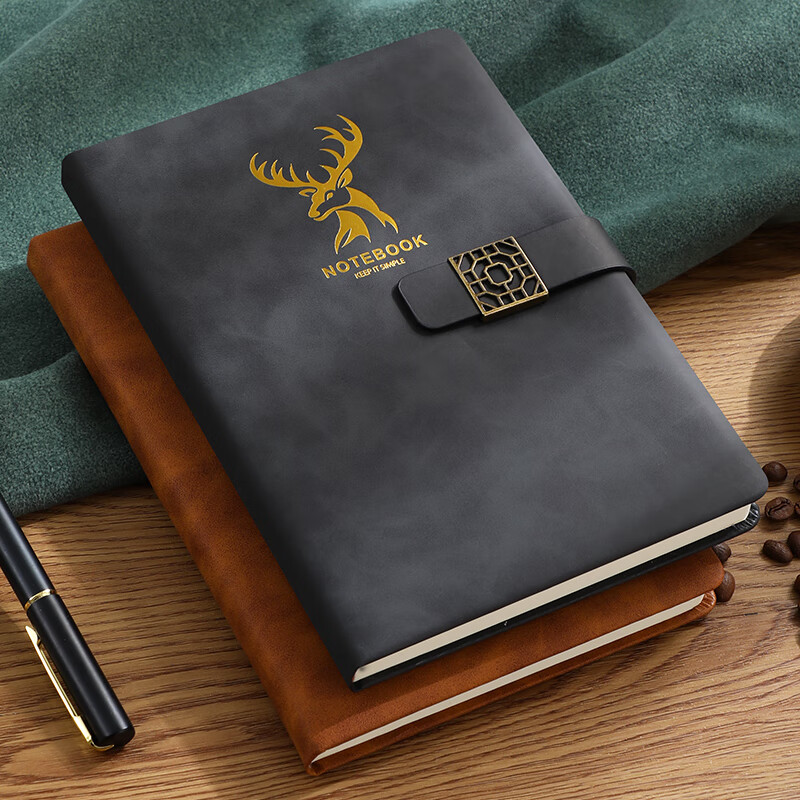 Faramon Notebook A5 Leather Cover Thickened Journal Business Simple Office Meeting Record Book Notebook Stationery Customization B5 Athens Black