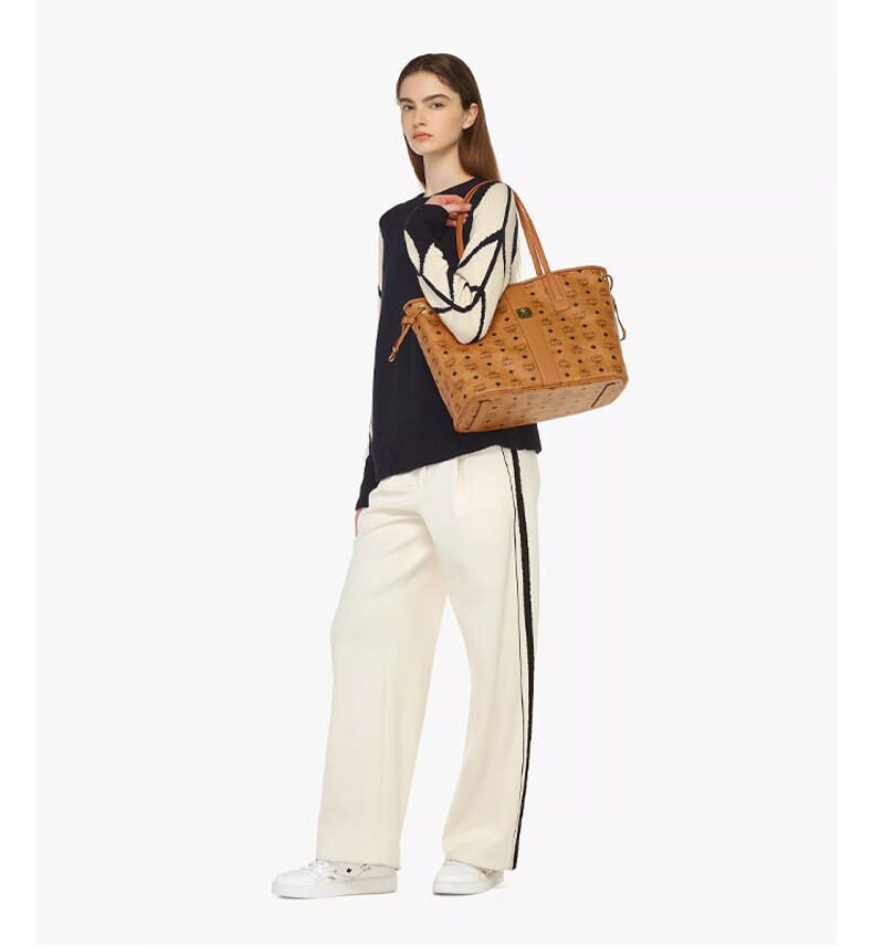 MCM [Price Increase on January 5] LIZ Medium Double-Sided Parent-Child Tote Bag Shopping Bag Cognac Color Gift 9