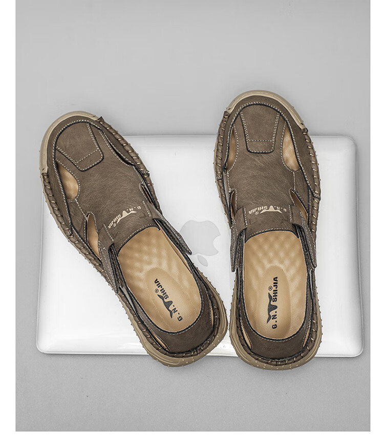 Bull Family Men's Summer Hollow Out Sandals Open Toe Beach Casual Slippers 4