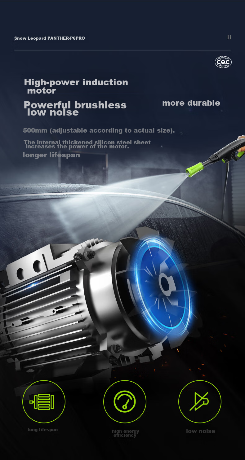 LUTIAN Household High-Pressure Car Washer, Water Gun, High-Power Induction Cleaning Machine, Water Pump, Powerful Cleaning Device, Snow Leopard P6PRO 8