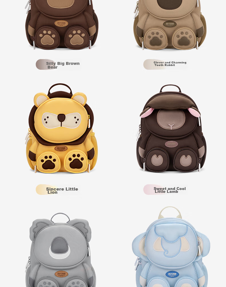 Zoy Zoii Children's Backpack, Kindergarten Schoolbag for Ages 3-6, Cute Lightweight Breathable Comfortable Shoulder Bag, Birthday Gift for Boys And Girls 3