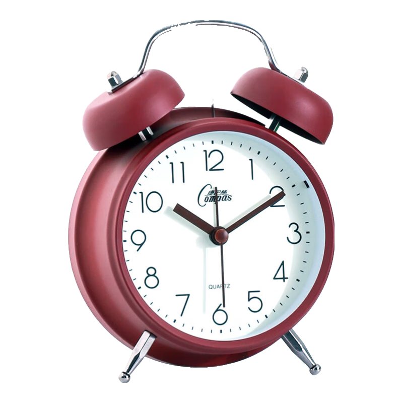 Compas Alarm Clock for Children And Students, Retro Mechanical Bell Alarm Clock with Loud Volume, Bedside Clock, Essential for Back-To Season, 2316 Wine Red School Seaso