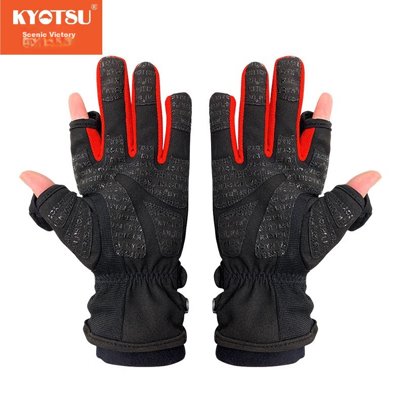 KYOTSU Photography Gloves, Winter Outdoor Use, Cold-Proof, Warm, Waterproof, Professional Photography Gloves, Size M, Black And Red