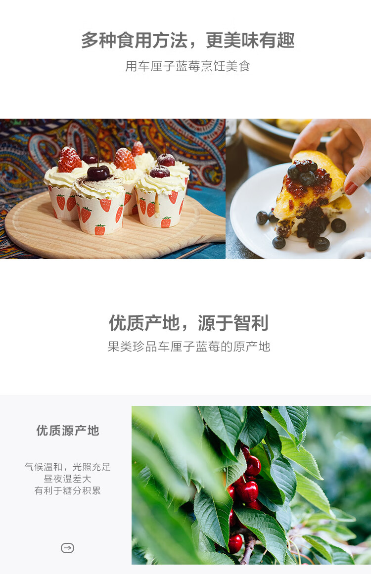 京觅 智利进口车厘子 2.5kg JJ级大果 + 蓝莓 125g*6盒装 图5