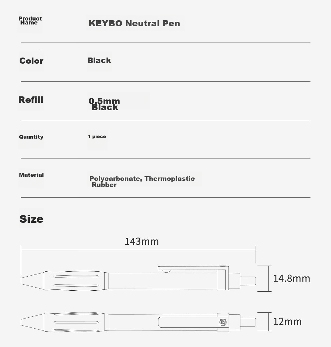 KACO CWIA Certified Exam Pen 0.5mm Black Gel Pen Smooth Quick-Dry Retractable Student Writing Pen Carbon Ballpoint Pen 5-Pack 19