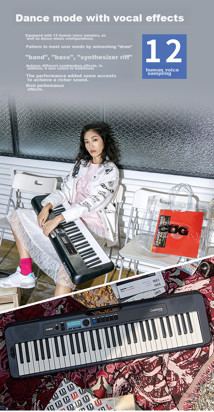 CASIO Electronic Keyboard CTS300, Portable And Stylish for Children And Adults, Entertainment And Learning, 61 Keys, Standalone Model 9