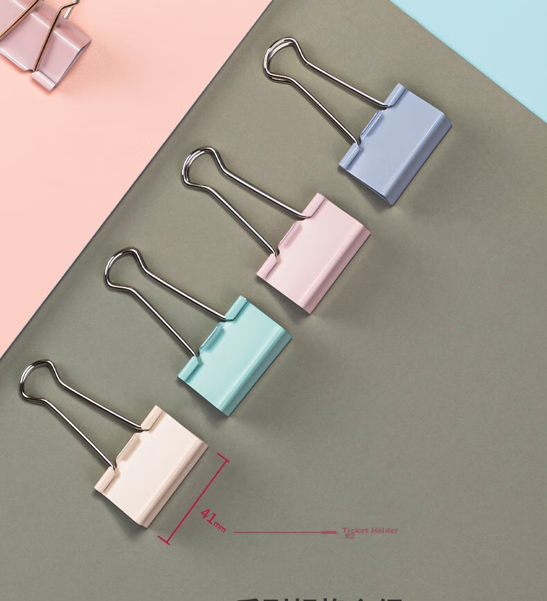 Deli 24 Pieces, 41mm Large Morandi Color Fashionable Long Tail Binder Clips, Upgraded New Color Scheme, 24 Pieces/tube, 8552A 6