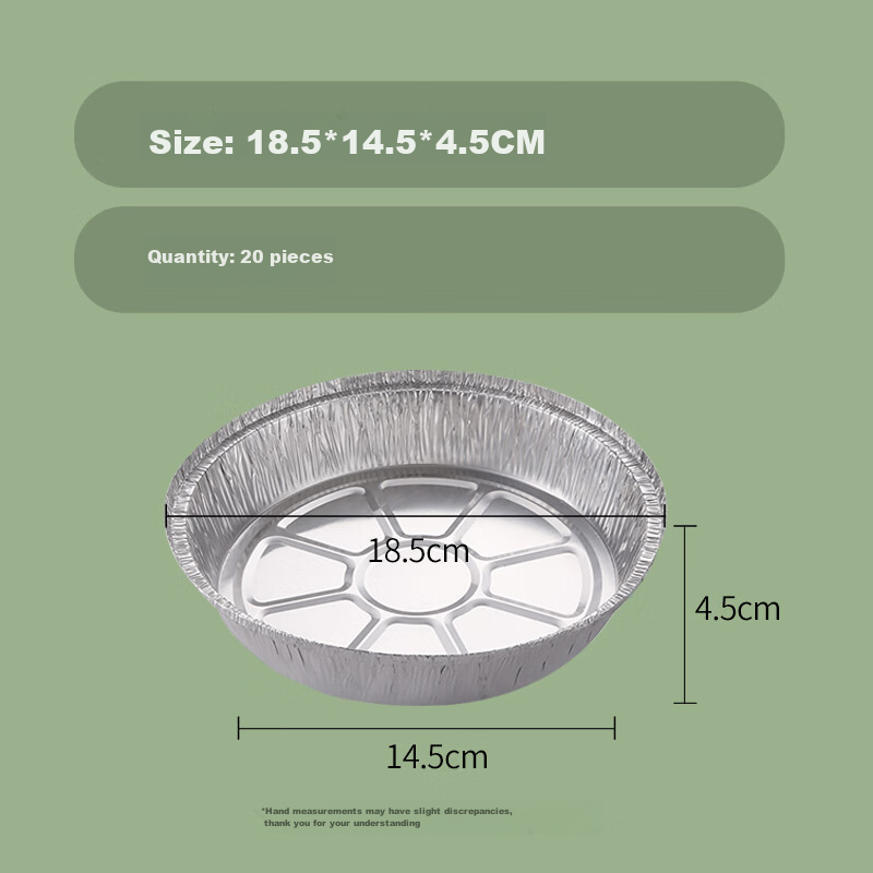 YOUAO Air Fryer Aluminum Foil Bowls [18.5cm×20 Pieces], Thickened Air Fryer-Specific Paper Trays, Foil Containers, Baking Pans