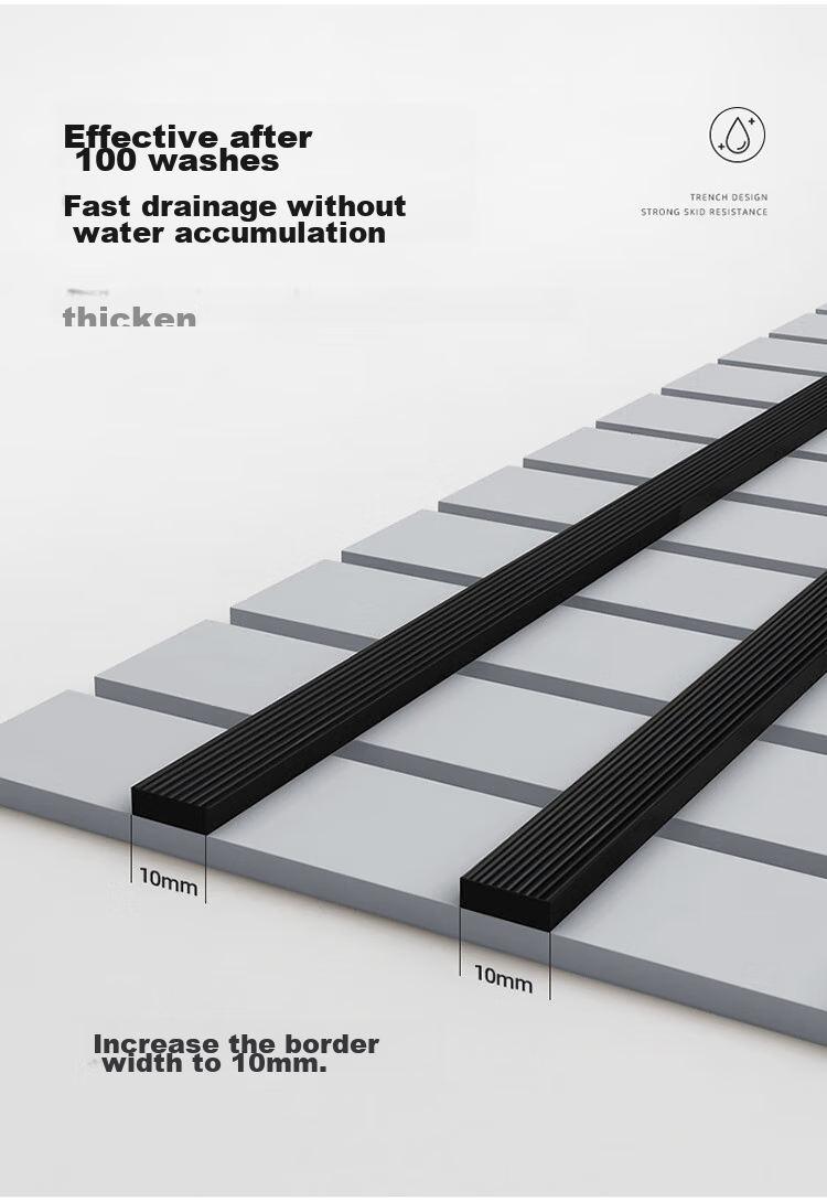 Huaxu Household Bathroom Non-Slip Mat, Shower Room Bathing Area Anti-Fall Floor Mat, Bathroom Washroom Toilet Water Barrier Waterproof Hollow Desig 12