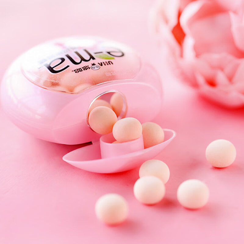 悠哈 溢玛e-ma沁爽糖 33g 柠檬味 口香糖 接吻糖 清新口气 休闲零食