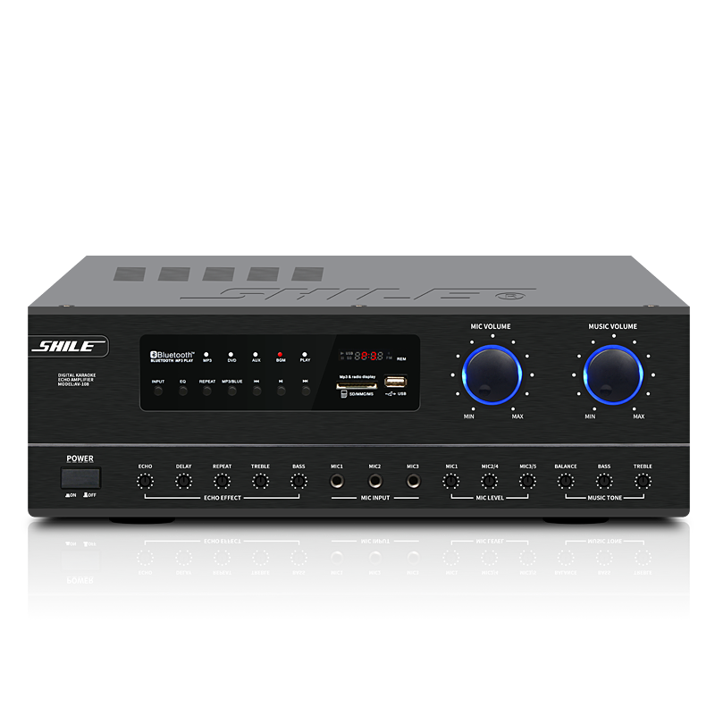 SHILE AV-108 Professional Amplifier, Home Theater Karaoke Power Amplifier, KTV Stage Conference Room Fixed Impedance High-Power Amplifier