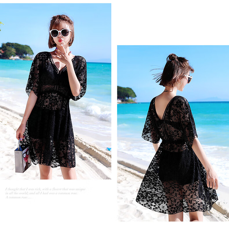 Yifu Bikini Swimsuit for Women, Instagram-Style Three-Piece Set, Korean Hot Spring Style, Chanel-Inspired Conservative Tummy-Covering Slimming Swimwear 8