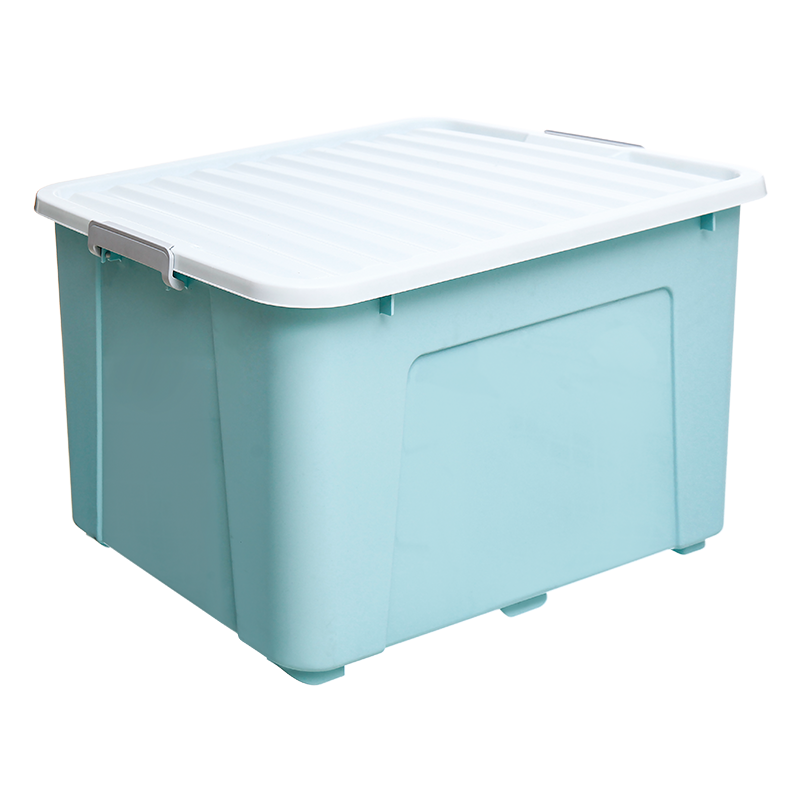 Xitianlong Plastic Clothing Storage Box, Large Capacity, Thickened Garment Organizer, Extra Large Size, 145L, Blue, 1 Piece, with Wheels
