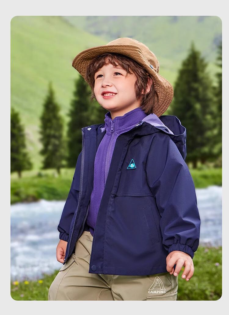 Ciciibear [Triple Protection] Ciciibear Boys' Outdoor Jacket for Children, Spring Autumn Winter Style 2024 New Model, Baby Three-In Waterproof 11