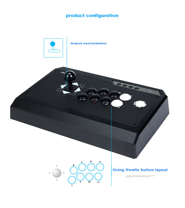 QANBA Q4-S3 SA Full Three-And Standard Black, Arcade Joystick Game Controller, PS3 Computer PC Switch2 Fighting 97 Steam Street Fighter 6 Iron Fist 8 Wolf Legend 5