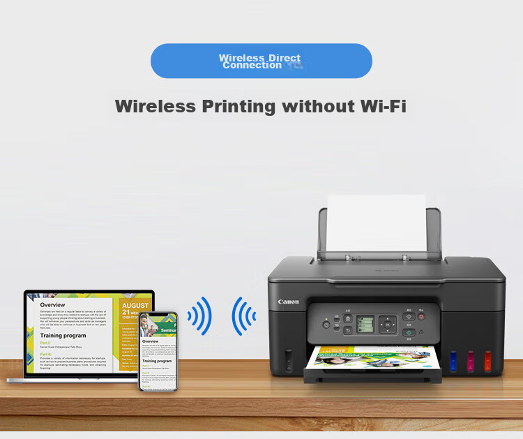 Canon G3870 High-Capacity Refillable Color All-In Wireless Printer (Print/copy/scan/Bi-Directional WiFi, Supports 5G, for Students/Home Use) 4