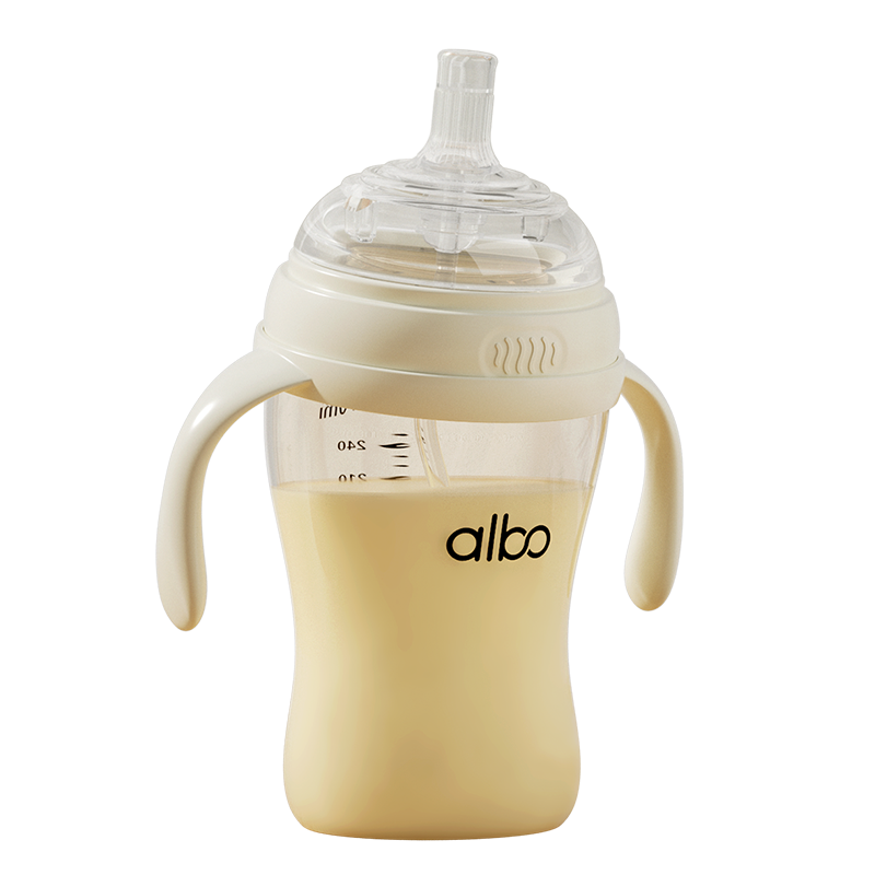 Albo Straw Bottle for Babies over 1 Year Old to 6 Years Old, PPSU Baby Water Cup, Training Cup with Handle, BZ350