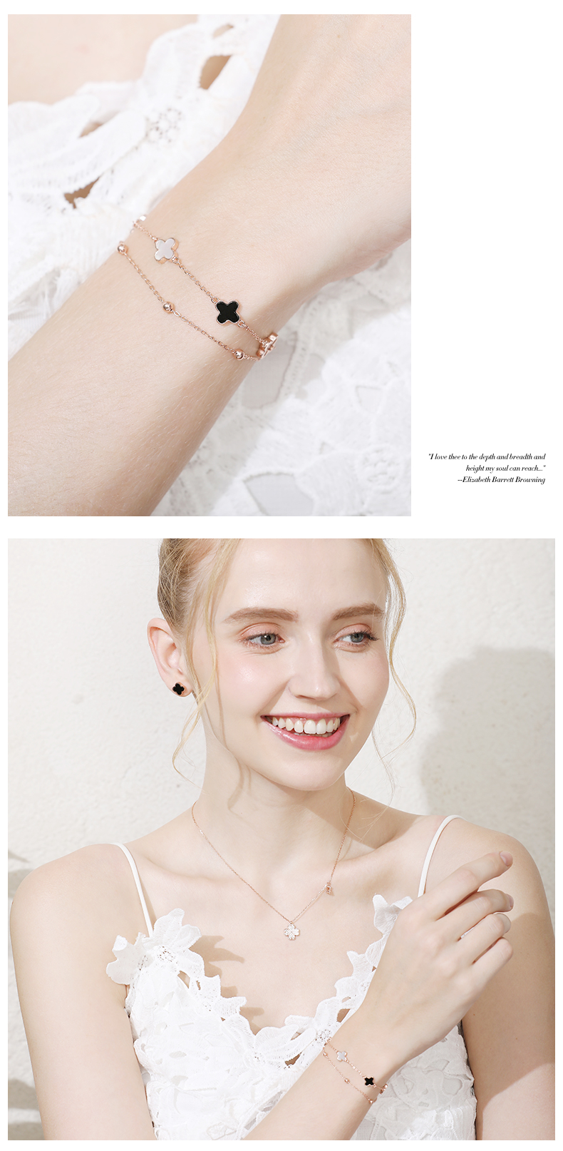 Grace Girl Double-Layer Four-Leaf Clover Bracelet for Women, Internet Celebrity Jewelry, Fashionable And Unique Jewelry, Practical Anniversary Birthday Gift for Girlfriend 6