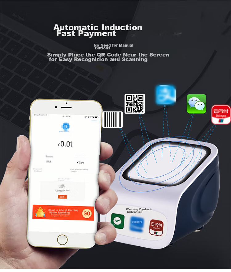 Weirong ZF2 Two-Dimensional Scanning Payment Box for Supermarkets, Express Delivery, Hospitals, Warehouses, Product Barcode Scanning, Mobile Phone Screen Scanning Payment Collection, Voice Broadcast for Deposit 9