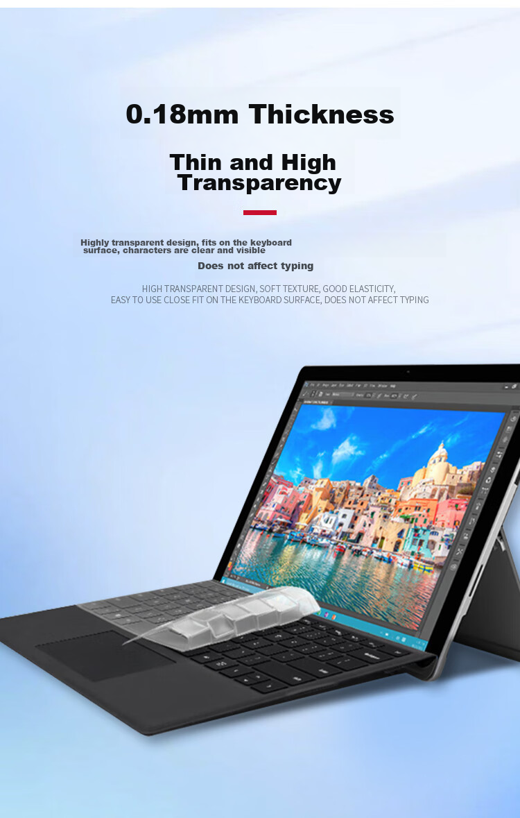 JPLAYER Keyboard Protector for Microsoft Surface Laptop 5/Laptop 4/Laptop 3, Ultra-Thin Invisible Film, High Transparency, Waterproof And Stain-Resistant 3
